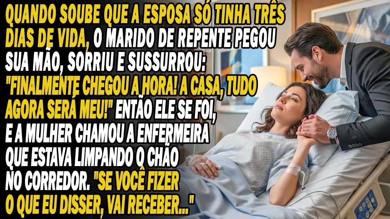 Num instante normal, ouvi de tudo. Estava na minha cama de hospital, com os olhos quase fechados, quando ouvi o homem que amei dizer ao médico: “No máximo três dias, talvez menos.” O meu próprio...