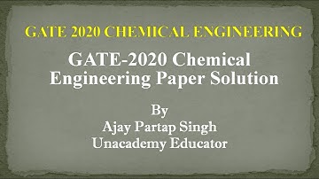 CH GATE 2020 Chemical Engineering Paper Solution (Memory Based)