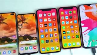 Huawei P30 Pro vs S10 Plus vs iPhone XS MAX vs S10e vs XR vs OnePlus 6T vs Note 9 Battery Drain Test