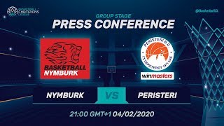 ERA Nymburk v Peristeri winmasters - Press Conference - Basketball Champions League 2019