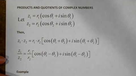 The Trigonometric Form of a Complex Number