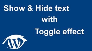 How to Show and Hide text or content in WordPresss posts with toggle effect