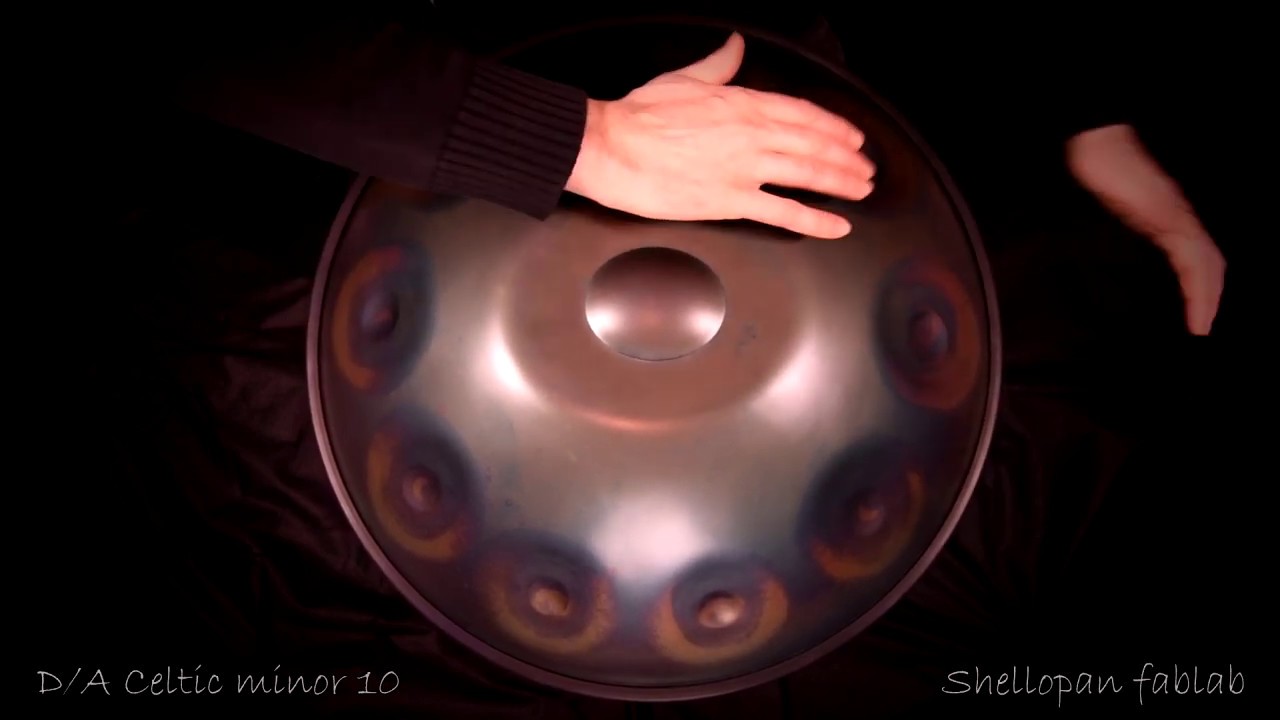 Handpan - D/A minor hexatonic 10 (aka Celtic minor) - Shellopan fablab