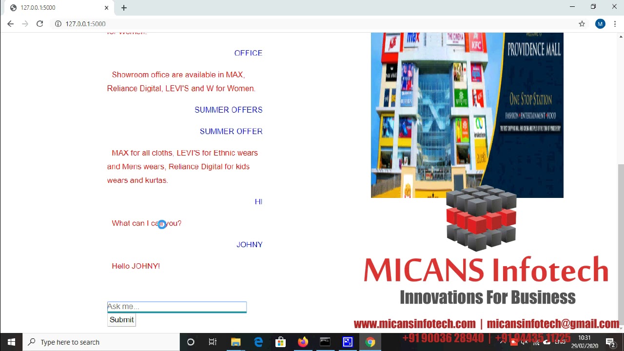 ONLINE SHOPPING CHAT BOT PYTHON PROJECT - YouTube