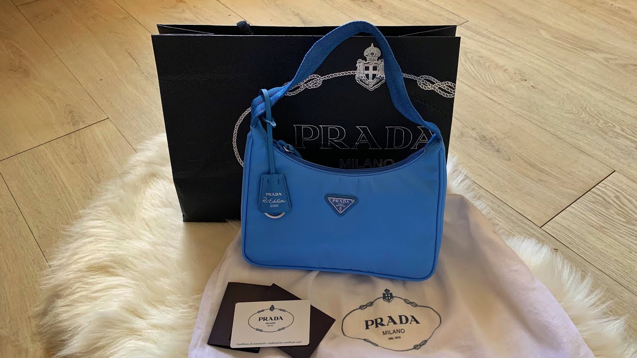 prada blue shoulder bag