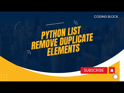 Remove Duplicate Elements In Python List