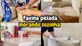 FAXINA PESADA MORANDO SOZINHA🧹🧼🫧