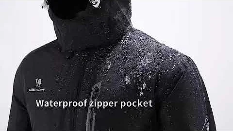 CAMEL CROWN Mens Waterproof Winter Jacket Warm Fleece Mountain Windproof Detachable Hood Jackets.