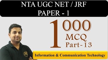 ICT UGC NET JRF 2019 | NTA NET JRF 2019 - Paper 1 December 2010 (Solved)