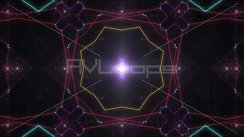 Abstract Rainbow Glowing Neon Kaleidoscope Rotating Fractal Pattern - IncrediVFX - AVloops