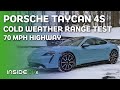 Porsche Taycan 4S Cold Weather 70 MPH Highway Range Test