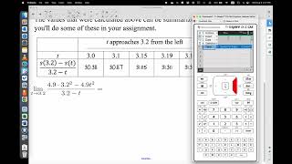 Making a table for limits, TI-nspire