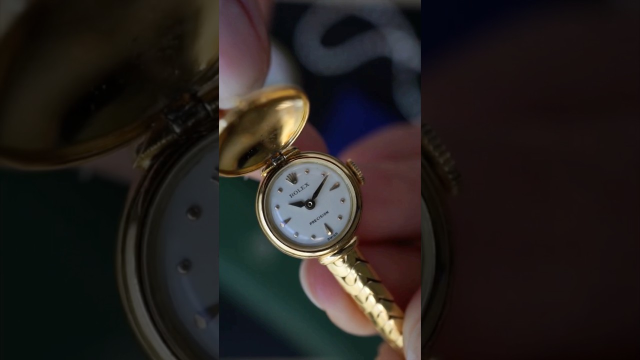 Rolex Precision 8944 Peek-A-Boo 18k Yellow Gold Ladies Bracelet 1940s