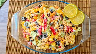 سلطة المعكرونة/ الباستا الصحية مع صوص المايونيز  how to make Italian pasta salad