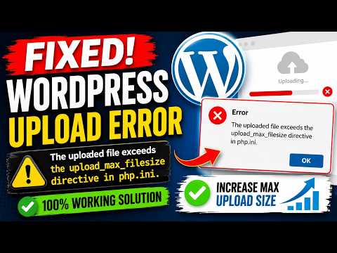 FIXED WordPress Error: The uploaded file exceeds the upload_max_filesize directive in php.ini.