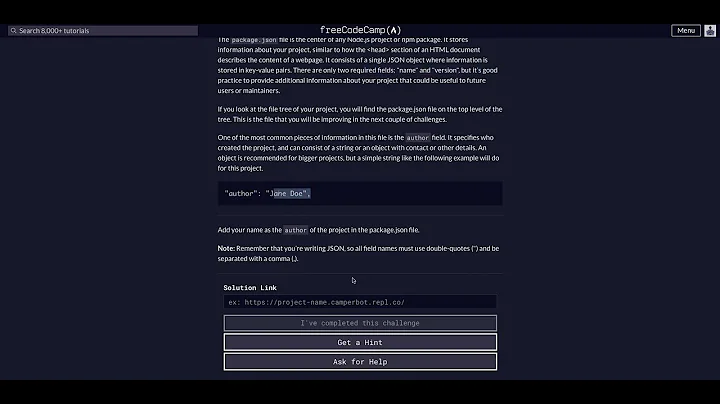 01. How to Use package.json, the Core of Any Node.js Project - FreeCodeCamp Help -Backend Dev & APIs