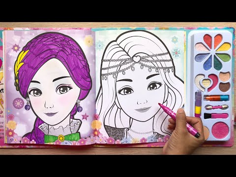 Đồ chơi sách trang điểm cho búp bê Hàn Quốc phần 4, tô son phấn & tóc -Make up toys book (Chim Xinh)