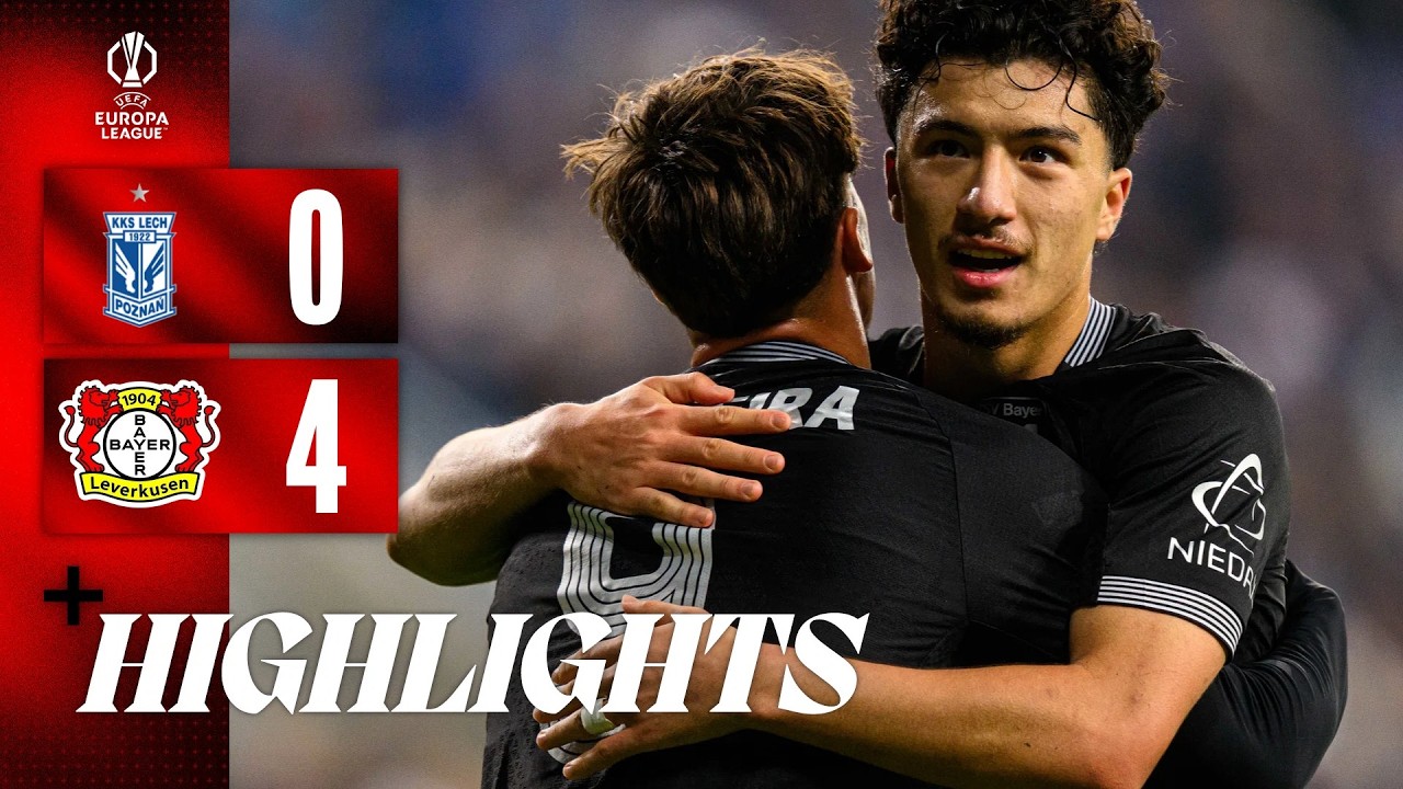4–0 at Lech Poznan | Highlights: Schick brace, Tillman and Maza score | Europa League