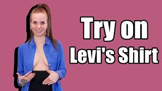 Try On Levi's Shirts No Bra