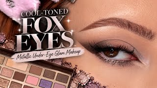 COOL-TONED FOX EYES 🩶✨ | Metallic Under-Eye Glam Makeup | Melissa Samways
