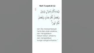 Nuh ayat 10-12 ISTIGHAR selain ampunan juga mengundang datangnya rezeki yang Barkah