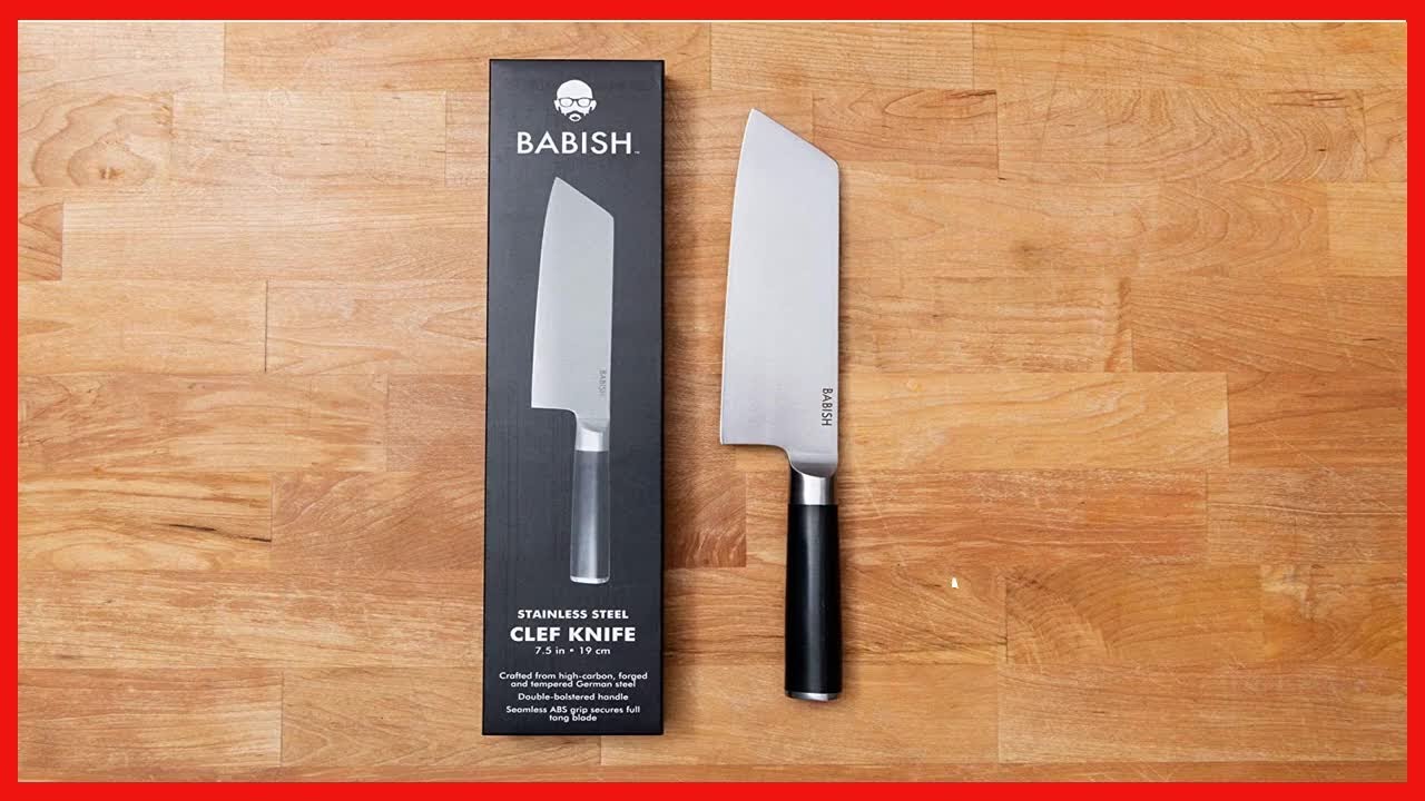 Babish High-Carbon 1.4116 German Steel 6.5 Inch Full Tang, Forged Cleaver  Kitchen Knife