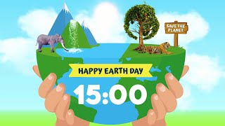 Earth Day 15 Minute Timer with Alarm and Music from Around the World | 4K 🌎