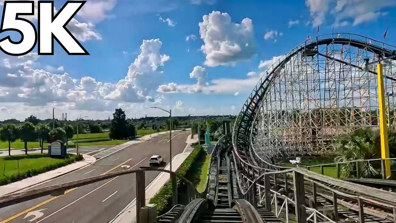 White Lightning POV - Fun Spot Orlando’s crazy Wooden Coaster
