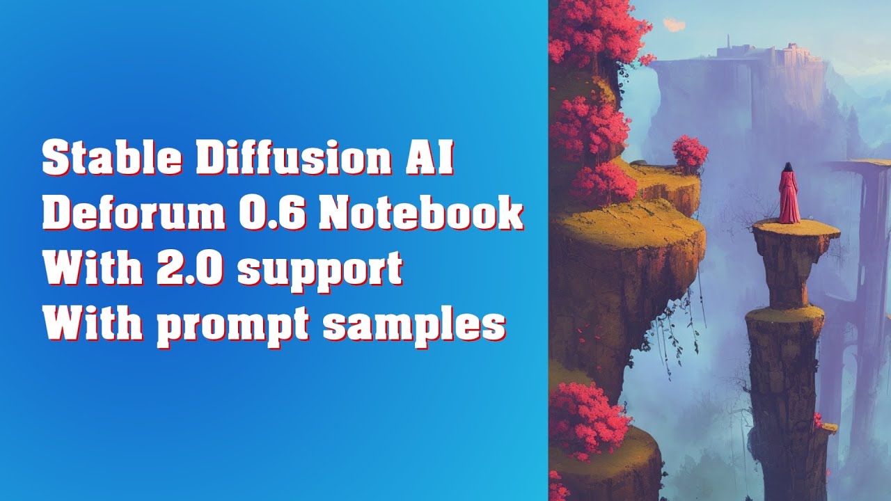 Stable Diffusion AI Deforum 0.6 notebook With 2.0 support With prompt samples Demo of 2.1 model