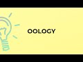 What is the meaning of the word OOLOGY?