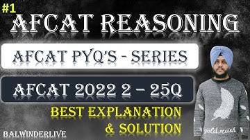 Afcat Previous year reasoning questions |AFCAT 2022 2|AFCAT Question paper Solution  #afcatreasoning