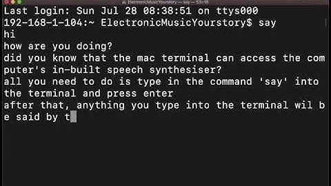 How to use the speech synthesis in macOS Terminal [Beatboxing in macOS Terminal]