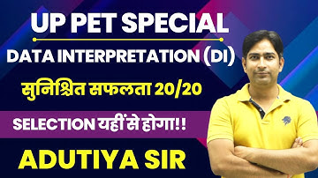 UP PET 2022 | Data Interpretation (DI) | 20/20 | Adutiya Sir