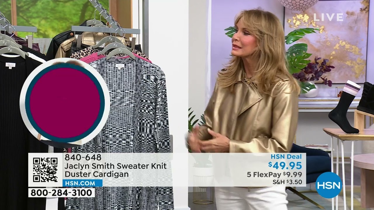 Jaclyn Smith Sweater Knit Duster Cardigan 