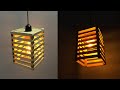 Easy make hanging lamp  wooden and popsicle sticks  night lamp  pendant lighting