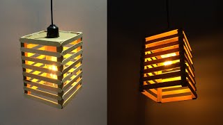 Easy Make Hanging Lamp | Wooden and popsicle sticks | night lamp | Pendant Lighting