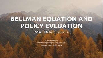 8. Bellman equation and policy evaluation