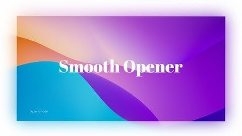 Smooth Opener AFTER EFFECTS Template Videohive 32000050