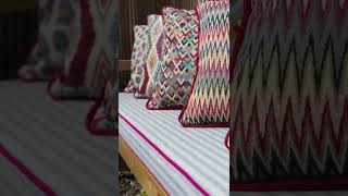 Making outdoor bench cushions ready for summer in the JF workroom! #outdoordecor #outdoorliving