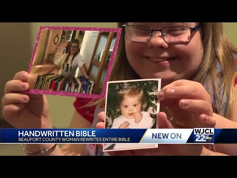 Woman dedicates 10 years to hand the Bible