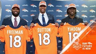 Courtland Sutton, Royce Freeman, Isaac Yiadom | Denver Broncos Press Conference