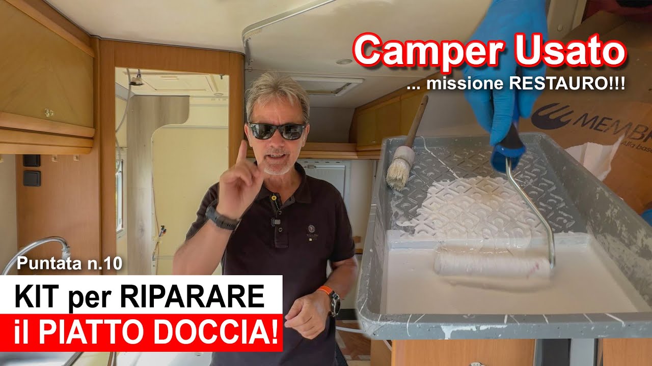 Ho comperato un Camper USATO come RIPARARE il PIATTO DOCCIA con il Kit Membrapol !Ep.10| Ivan Zogia
