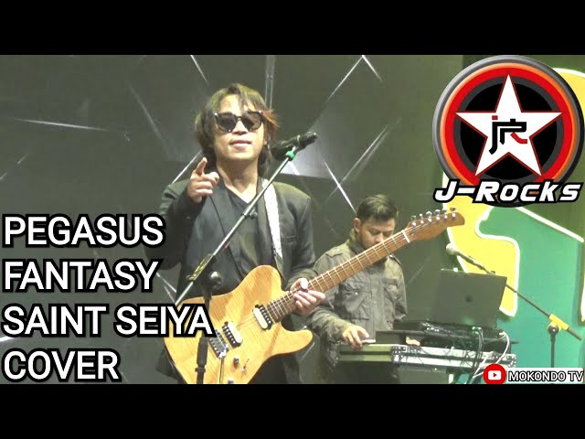Aksi Brutal J-Rocks Cover Lagu Saint Seiya Pegasus Fantasy Di Acara Allo Bank Food Festival 2022 class=