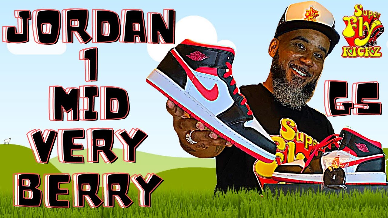 THIS ISN'T THE JORDAN 1 OG COLOR-WAY GYM RED IT's THE VERY BERRY (GS) MID  WITH EXTRA LACES!!! (FIRE) - YouTube