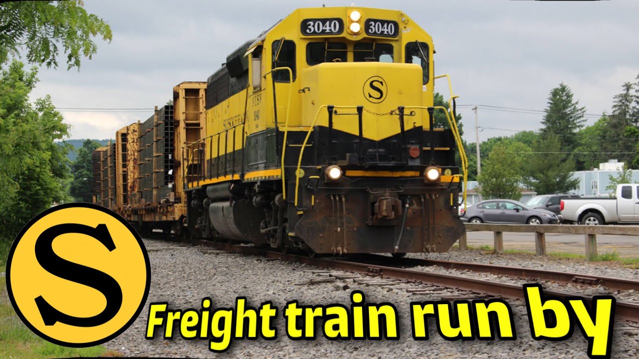 New York susquehanna and western freight train run by YouTube