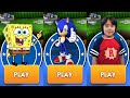 Sonic Dash Vs SpongeBob Sponge On The Run Vs RYAN S WORLD Tag With Ryan Gameplay HD 