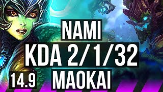 NAMI & Xayah vs MAOKAI & Jinx (SUP) | 2/1/32, 16k DMG, 600+ games | NA Master | 14.9