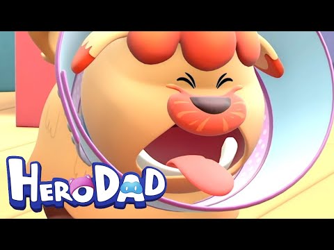 Dog Vs Cone Collar! | Hero Dad | Cartoons For Babies! Dog Vs Cone Collar! | Hero Dad | Cartoons For Babies!