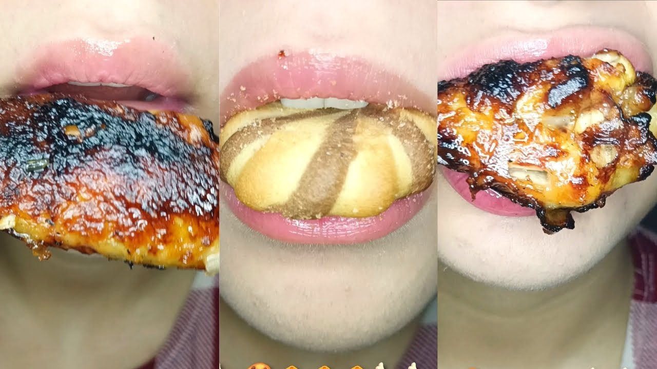 ASMR Eating Emoji Food Challenge Tik tok Compilation Mukbang (Chicken