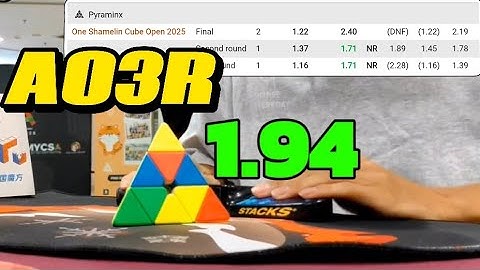 Pyraminx AO3R 1.94 at One Shamelin Cube Open 2025.